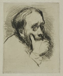 Portrait de Degas, la main sur la bouche - Marcellin Gilbert Desboutin