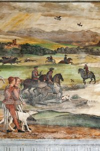 Scène de chasse (détail) - Marcello or Romani Girolamo (Romanino) (c.1485 c.1566) (attr.to) Fogolino
