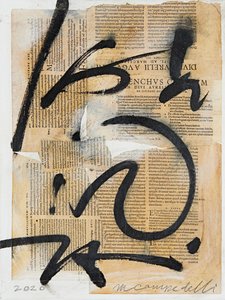 Texto #07, 2020 (collage, techniques mixtes sur toile)
