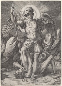 Saint Michel - Marco Dente after Raphael