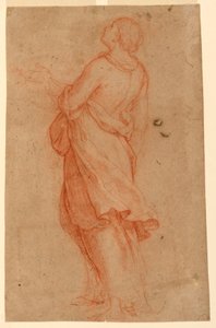 Dessin, une jeune femme (Sainte Marie-Madeleine sous la croix), 1550-75