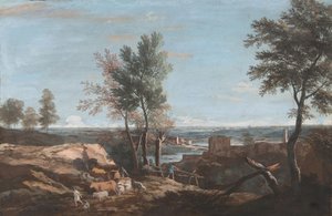 Paysage pastoral étendu - Marco Ricci