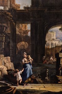 Perspective avec ruines et figures (détail)