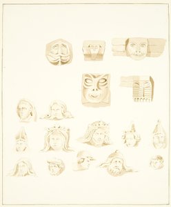5 Têtes Grotesques dans le Clocher de la Cathédrale de Bristol et 12 autres - Marcus H. Homes