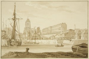 Église de Redcliffe et Redcliffe Parade depuis les Sea Banks, montrant les maisons de péage du pont de Prince Street - Marcus H. Homes