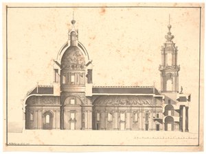 Coupe longitudinale à travers la même église - Marcus Tuscher