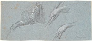 Deux études de mains et étude de torse féminin avec bras tendu - Marcus Tuscher