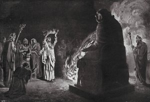 Sacrifice phénicien à Moloch (lithographie)