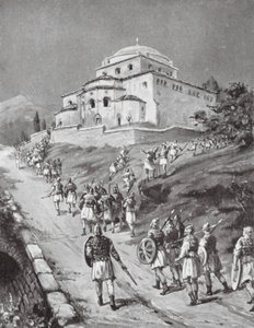 Troupes byzantines fuyant devant les Normands (litho) - Margaret (after) Dovaston