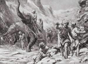 Premier succès de Mahmud de Ghazni, 1000 ap. J.-C. (lithographie) - Margaret (after) Dovaston