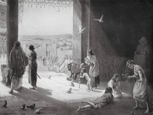 Sangar de Carchemish recevant Ashur-nasir-pal III (litho) - Margaret (after) Dovaston