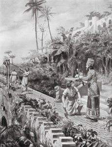 Les jardins suspendus de Babylone (lithographie)