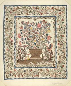 Couverture appliquée et brodée, 1935-1942 - Margaret Concha