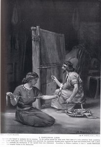 Un métier à tisser babylonien, illustration tirée de l