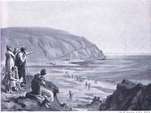 Arrivée des fondateurs de la Phénicie (litho) - Margaret Dovaston