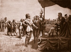Caractacus before Claudius, illustration tirée de "Hutchinson