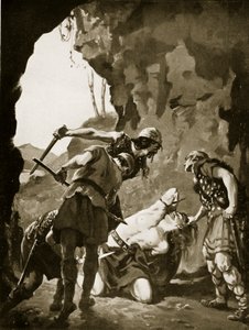 Constantin II tué par les Danois, 881 après J.-C., illustration tirée de "Hutchinson