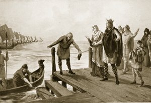 Edgar le pacifique tenant une revue navale, illustration tirée de "Hutchinson