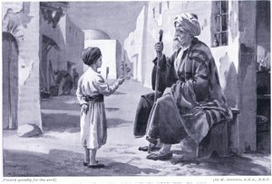 Ferdusi (941-1020 ap. J.-C.) entend ses propres vers lui être répétés (litho) - Margaret Dovaston