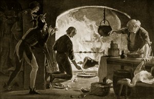Lambert Simnel dans la cuisine, illustration tirée de "Hutchinson