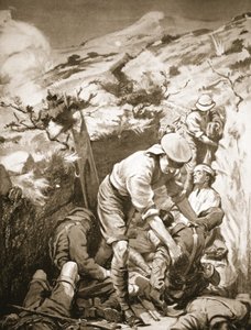 Les soldats Druall et Smith évacuent les blessés d
