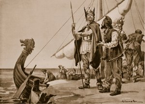 Départ de Rurik pour le pays des Slaves, 862 (lithographie) - Margaret Dovaston