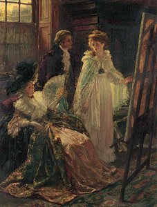 Miss Angel, Angelica Kauffman, introduite par Lady Wentworth, visite le studio de M. Reynolds, 1892