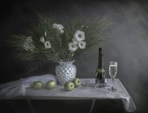 Fleurs et champagne - Margareth Perfoncio