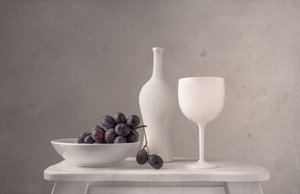 Raisins et vin minimalistes