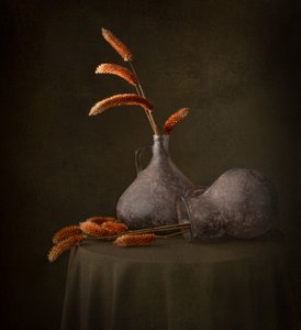 Cruches tranquilles et herbes séchées - Margareth Perfoncio