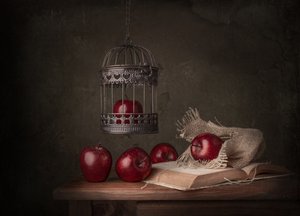 Pommes rustiques et livre - Margareth Perfoncio