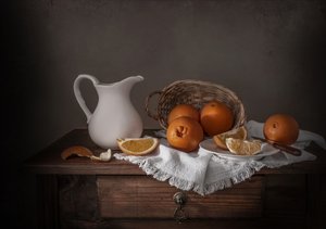 Nature morte rustique aux oranges - Margareth Perfoncio