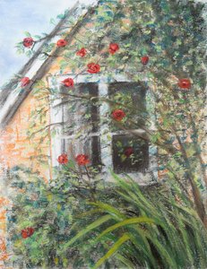 Roses sur la fenêtre - Margo Starkey