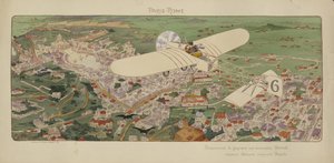 Le monoplan Bleriot de Beaumont arrivant à Rome, gagnant la course aérienne Paris-Rome