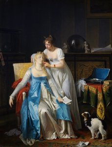 Mauvaises nouvelles, peinture par Marguerite Gérard (1761-1837), huile sur toile, 63,5x50,5 cm, France