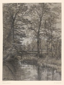 Étang dans la forêt - Maria Bilders van Bosse (signed by artist)