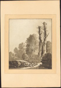 Paysage avec deux arbres - Maria Catharina Prestel after Herman Saftleven