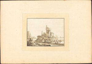 Paysage avec une tour ronde
