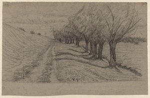 Digue avec une rangée de saules - Maria Johanna Goemans
