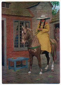 Les Contes de Canterbury de Chaucer : La Femme de Bath (lithographie en couleur) - Maria Louise Kirk