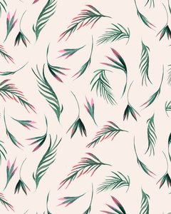 Feuilles tropicales en rose, 2020 (aquarelle) - Marianna Kulukundis
