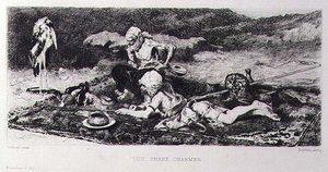 Le charmeur de serpents, gravé par Emile Boilvin - Mariano (after) Fortuny