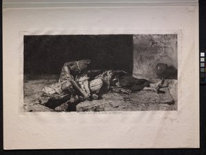 Arabe veillant sur le corps de son ami
