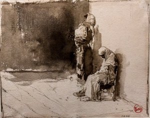 Deux mendiants arabes au coin d