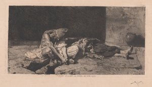 Arabe veillant le corps de son ami - Marià Fortuny