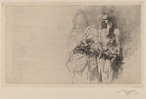 Croquis (Deux Figures Arabes) - Marià Fortuny
