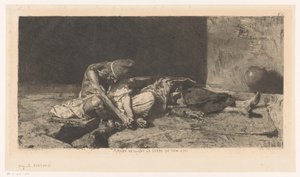Homme arabe veillant sur le corps de son ami - Mariano José María Bernardo Fortuny y Carbó