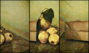 Nature morte rustique au coing - Marie-anne Stas