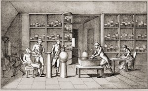 Antoine Laurent de Lavoisier (1743-1794), chimiste français menant une expérience sur la respiration de l