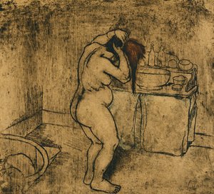 Catherine nue se coiffant, 1895